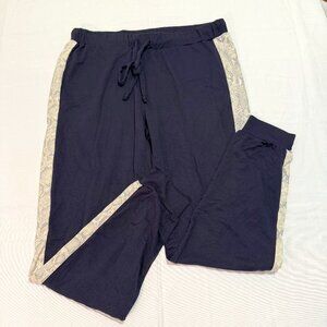 Laila Jayde Jogging Pants Navy Tan Snakeskin Medium